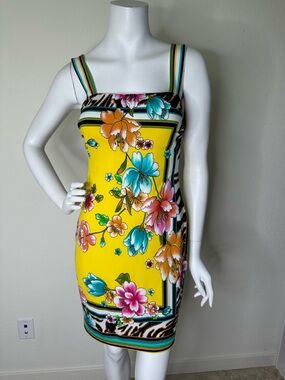 CACHE YELLOW FLORAL MINI DRESS SZ 4